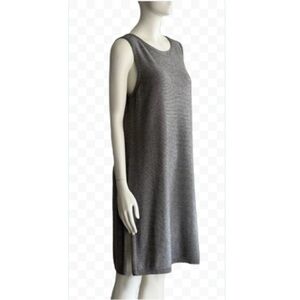 Eileen Fisher Knit Tunic Dress heather grey small Tencel merino wool blend